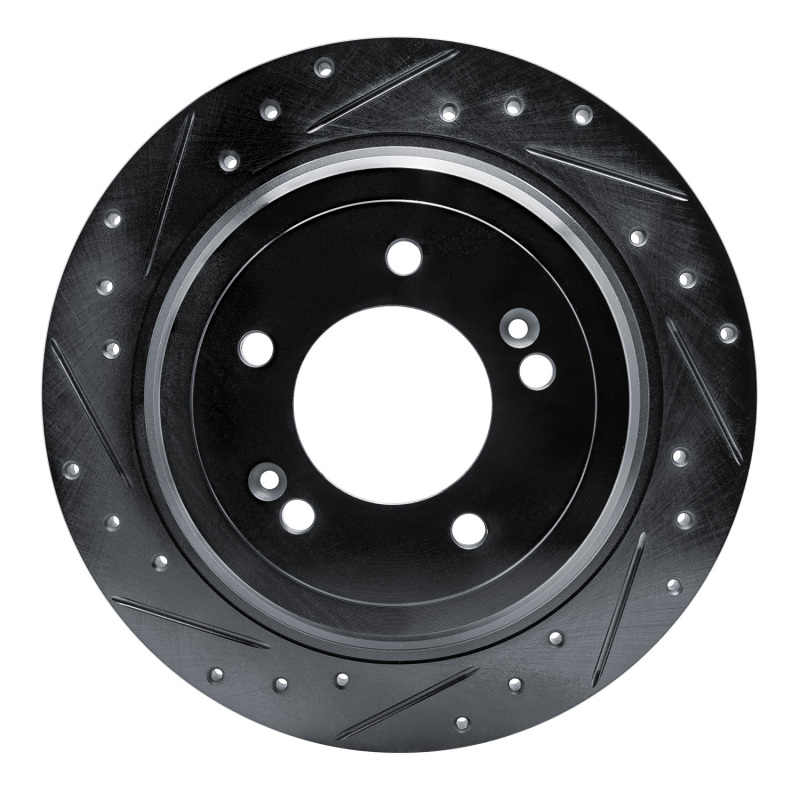 Hyundai Nexo Brake Rotor (1) - Rear Left - R1 Concepts - Drilled & Slotted - Black - `17-`25